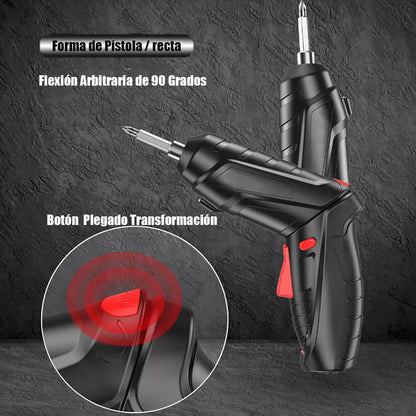 JUEGO DE DESTORNILLADOR ELÉCTRICO 47 Pzs MANGO GIRATORIO 🔧⚡